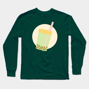 Boba Cup with Moon Long Sleeve T-Shirt